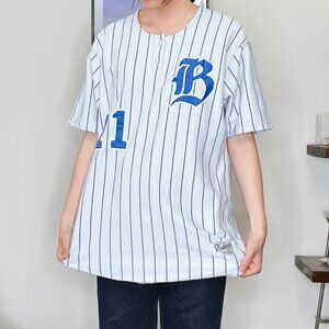 Men's Y2K Pinstripe Baseball Jersey Tee